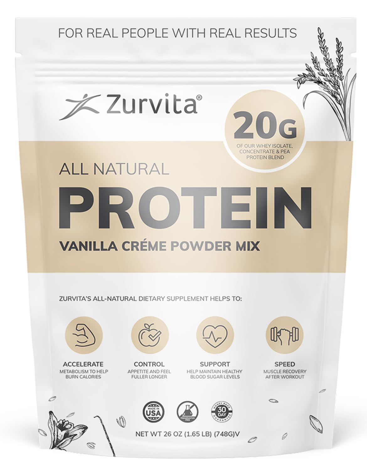 Amazon.com: Zurvita - Vanilla Crème Protein Powder- Protein